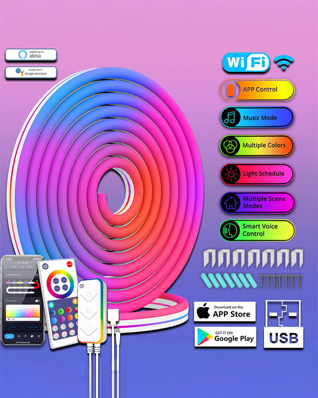 5M LED Smart Neon Light