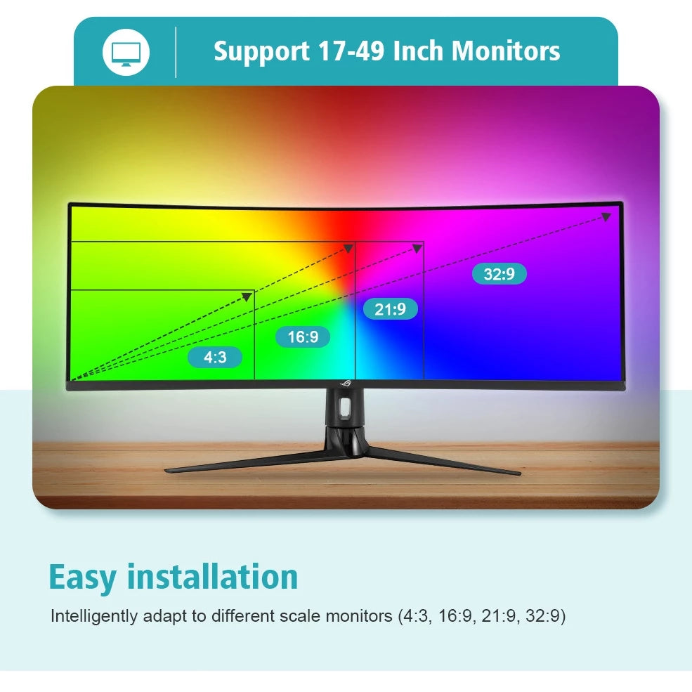 RGBIC Smart Light Strip PC Display Screen Music Atmosphere Light APP