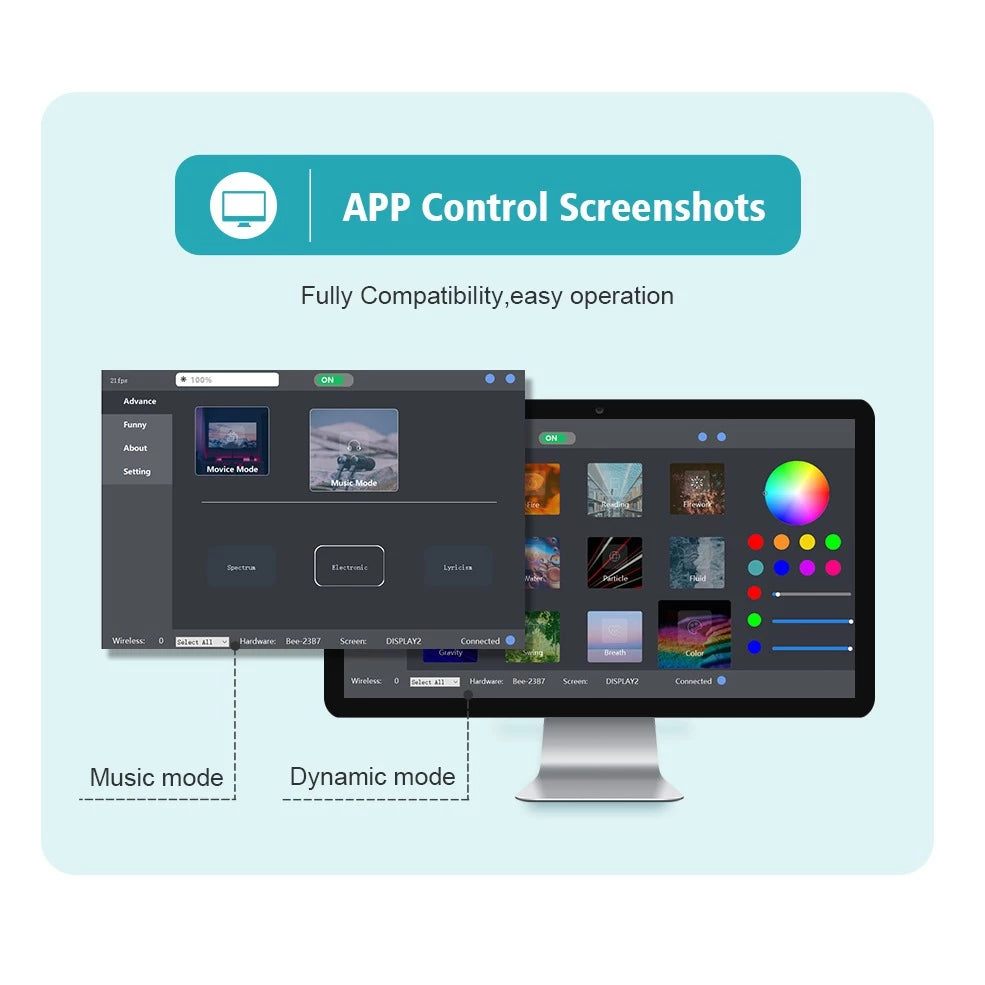 RGBIC Smart Light Strip PC Display Screen Music Atmosphere Light APP