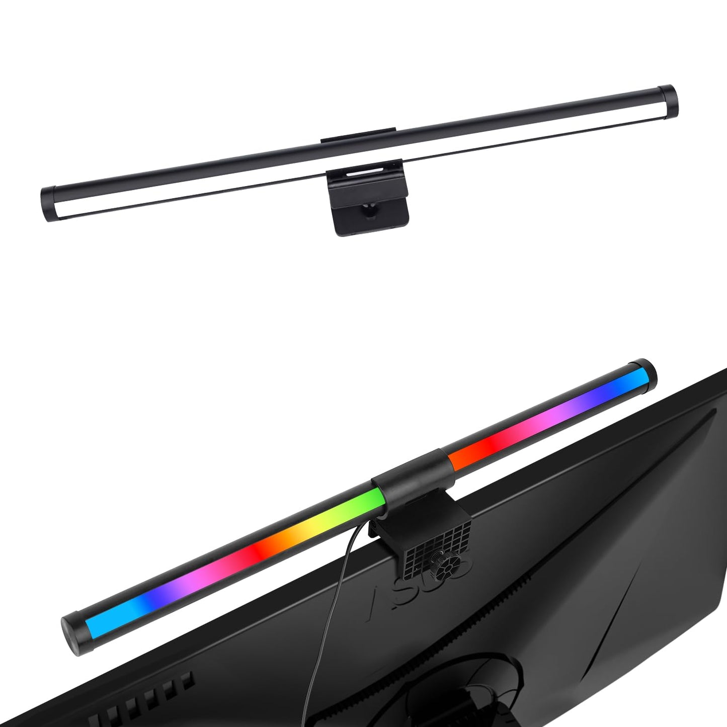 Double Side RGB White Dimmable Adjustable USB Power Monitor Light Bar