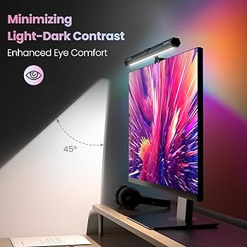 Double Side RGB White Dimmable Adjustable USB Power Monitor Light Bar