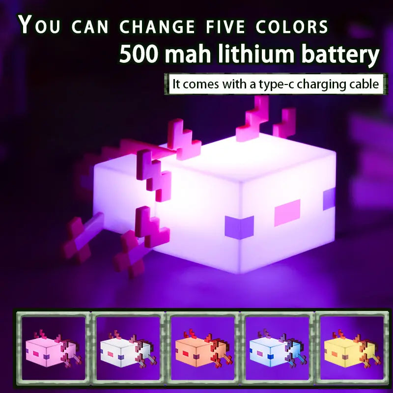 Minecraft Axolotl Cordless Table Light